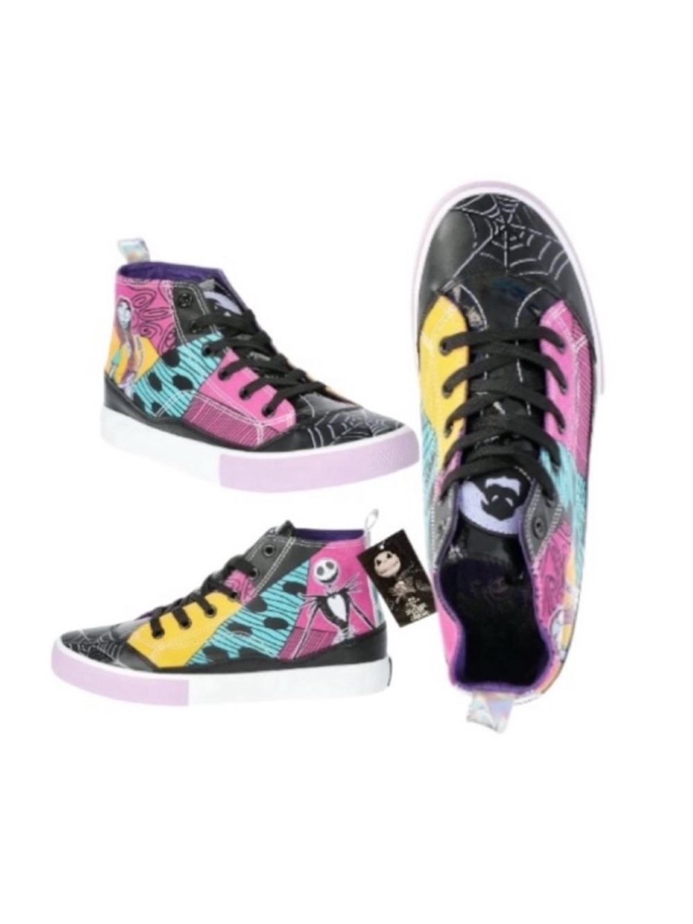Disney Nightmare Before Christmas Vibrant Graphic High-Top Sneakers